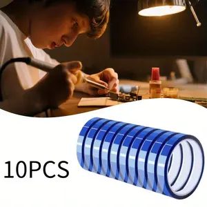 10 Rolls 10mm × 30m (98ft) Sublimation Tape,Heat Transfer Tape No Residue,Heat Tape High Temperature Resistant Tape,Heat Transfer Tape for Sublimation Press Electronic Soldering Insulation