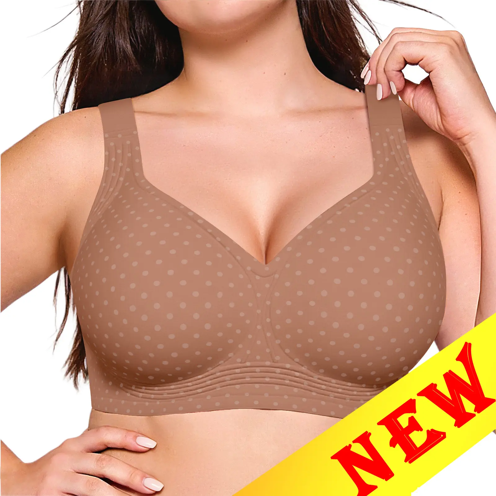 Coffee White Polka Dot