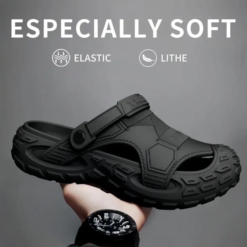 Unisex Summer Outdoor Sandals, Toe Loop Sandals, Lightweight Sandals, Non Slip Sandals, Durable Anti-Slip Breathable Eva Shoes, Silent Travel Hiking Slippers, All-Season Casual Footwear