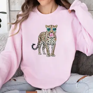 Bubble Gum Leopard DTG Graphic T-Shirt - Unisex Relaxed Fit Soft Print Tee, 100% Cotton, Casual Wear, Perfect for Birthdays and Holidays - Comfort