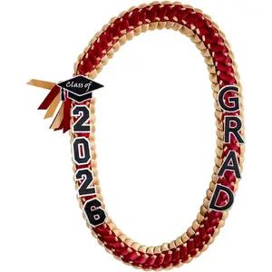 Graduation Leis 2026 Graduation Ribbon Lei Money Graduation Necklace Double Braided Necklace Graduation Gift Party Accessories for Women and Men