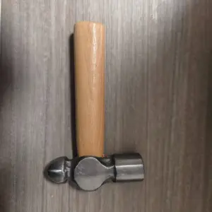 Hobbyworker Steel Ball Hammer with Wooden Handle, Anti-Slip Shock Absorbing Grip, Nail Hammer for Jewelry Making Materials