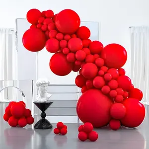 PartyWoo Red Balloon Arch Garland Kit, 127pcs Assorted Sizes (36in, 18in, 12in, 10in, 5in) for Birthday, Anniversary, Casino Party Decorations Red-Y57