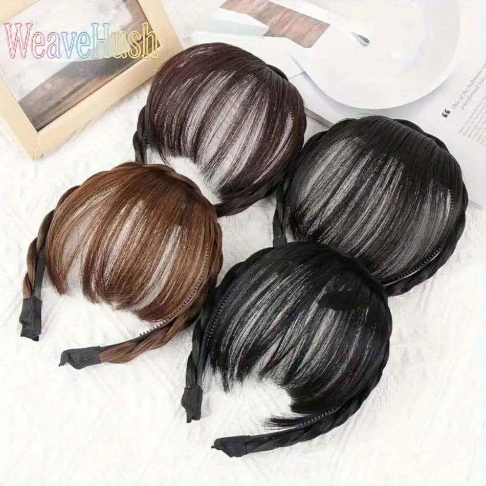 4Pcs Women’s Braided Hair Headbands, Secure Fit Soft Lightweight Comfortable Hair Accessories, Easy‑to‑Remove Versatile Headbands for Daily Wear, Travel, Festivals & Party Styling