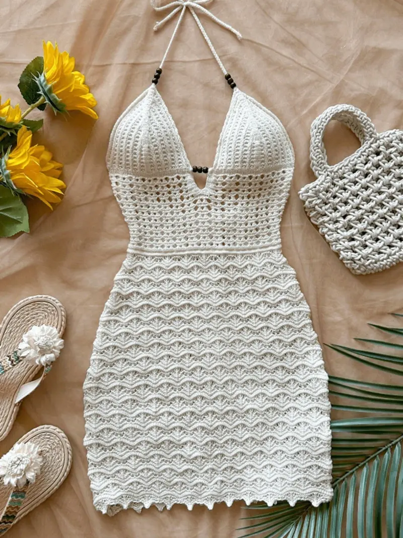 crochet halter dress - TikTok Shop