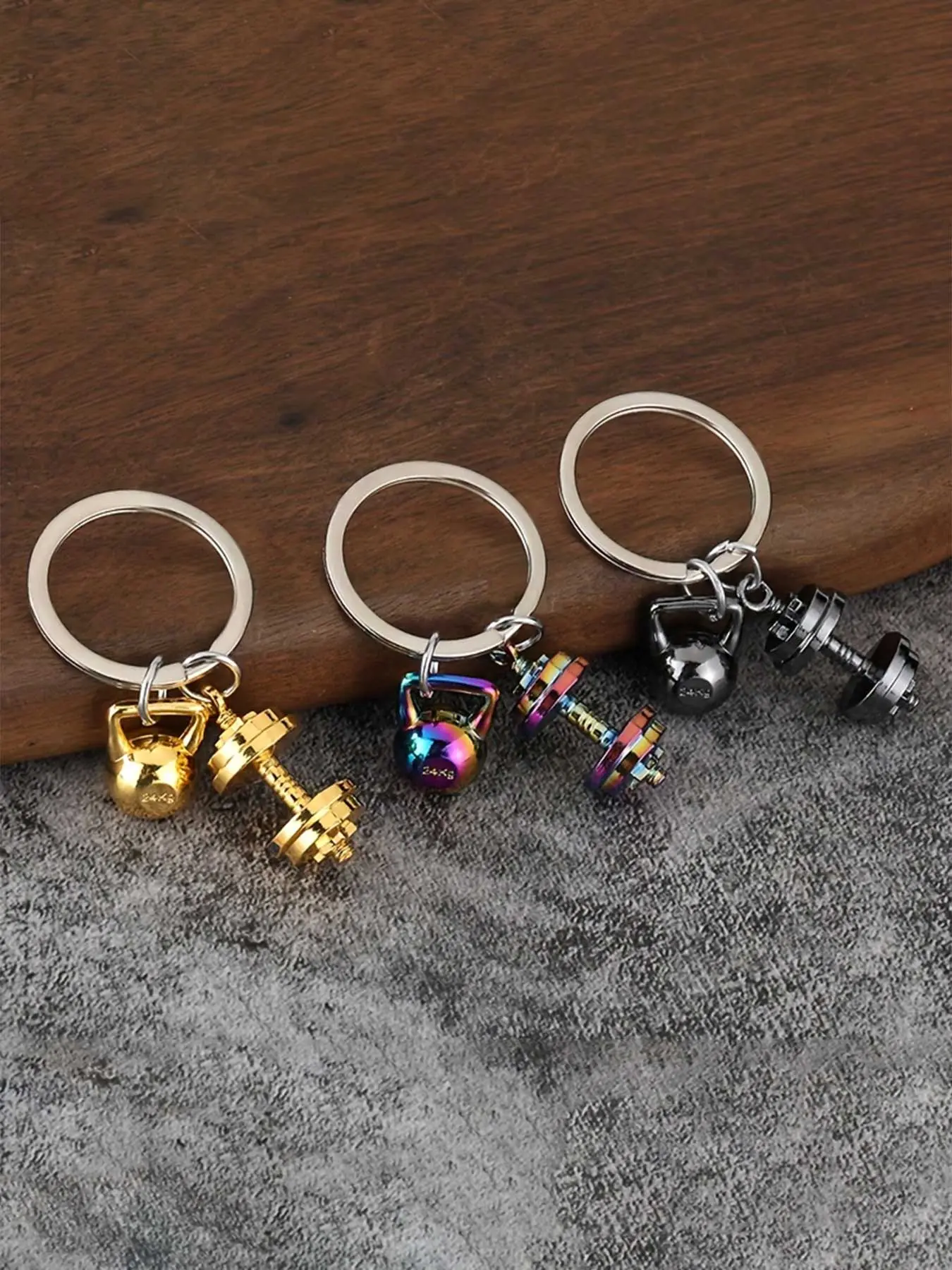 Gym Activity Small Gift Club Dumbbell Keychain Metal Kettlebell Dumbbell Keyring for Gym Fob Weightlifting Keychain Fitness Pendant Bag Purse Backpack, Keychain For Bags & Keys Accessory Lightweight Keychain Metal Keychains