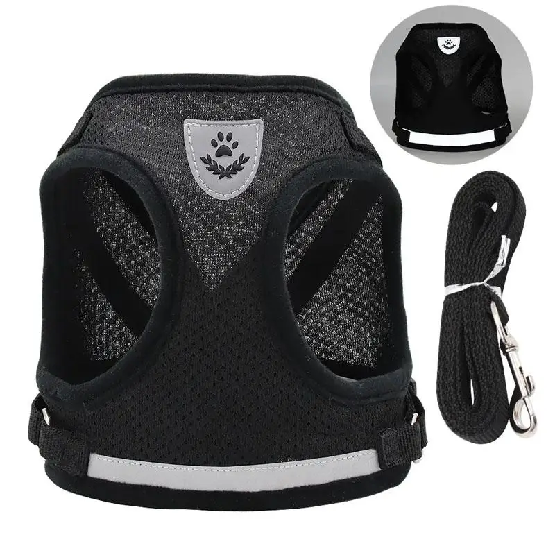 Cat Harness and Leash, 1 Set Breathable Mesh Pet Harness with Leash, Adjustable Reflective Vest Harness for Dogs, Pet Supplies