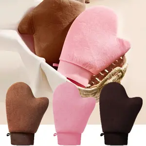 Body Lotion Gloves, Sunscreen Velour Gloves, Exfoliating Gloves, Reusable Full Body and Back Application Gloves, Thumb Ring Self-Tan Gloves, Valentine's Day Gift