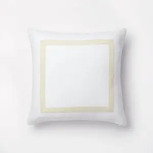 Threshold Studio McGee Slub Border Applique Pillow 24x24, Camel Yellow