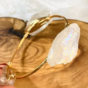 White Fluorescent Rock Bangle for Women - Fashion Accessory