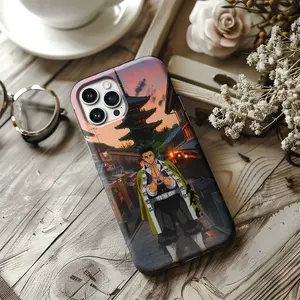 Demon Slayer Anime Phone Case, Himejima Gyomei Anime Characters Tough Case,  Anime Gift Manga Case Cover for iP 11 12 13 14 15 16 17 Air Pro Max SS23 24 25