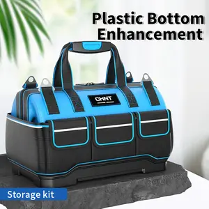 OUDISI 14-23 Inch Heavy-Duty Tool Bag Organizer, Tool Storage Bag, Features wide-opening design with adjustable shoulder straps, Constructed from impact-resistant, abrasion-resistant Oxford fabric, Multi-pocket, Ideal for electricians, carpenters
