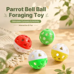 Interactive Parrot Bell Ball  Lightweight Hollow PP Rattle Toy for Training & Beak Grinding | Budgie Lovebird Cockatiel Cage Hanging Toy