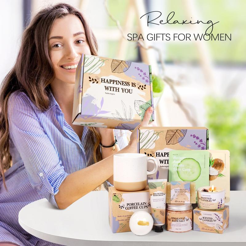 Valentine's Day Spa Gifts for Women Gifts Happy Birthday Gift Baskets, Christmas Relaxing Home SPA Kit Bath Set Self Care Package Thank You Box for Mom Her Sister Teacher Friends Friendship