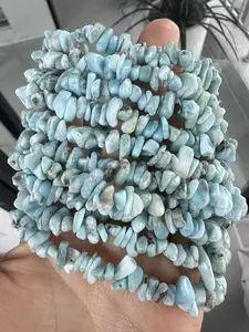 Eliza(7657)gc.Larimar chips bracelets 10 pcs