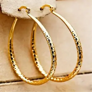 Textured Gold Large Hoop Earrings#GoldHoopEarrings #LargeHoops #StatementJewelry #GoldJewelry #DiamondCutHoops