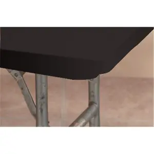 212 MAIN Disposable Custom-Fit Plastic 36 Inch Round Kwik-Covers, Black Vinyl Decoration Linens, Pack of 25