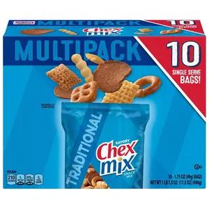 Chex Mix Snack Mix, Traditional Original Recipe, Multipack, Single Serve Snack Bags, 10 Ct, 17.5 oz