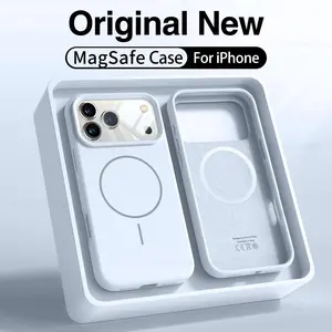 Luxury Magnetic Original Liquid Silicone Case For iPhone 17 Pro Max 12 13 14 15 16 Pro MAX Back Cover for iPhone Air