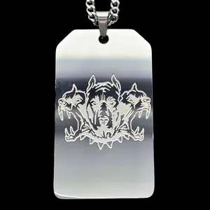 CITY MORGUE Toe Tag Necklace 2" Etched & Polished ZillaKami SosMula Pendant Stainless Steel Laser Cut Hypoallergenic Satin Finish Mirror Like Surface Choice of Chain Free Gift Included