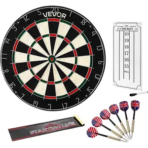 VEVOR Dartboard with 6 Darts Scoring Kit, Self-Healing Sisal Fibers Dartboard with Staple-Free Bullseye Rotating Number Ring, 17.7 Professional Steel Tip Dart Board Set for Home Party Game RoomsVEVOR Super Brand Day