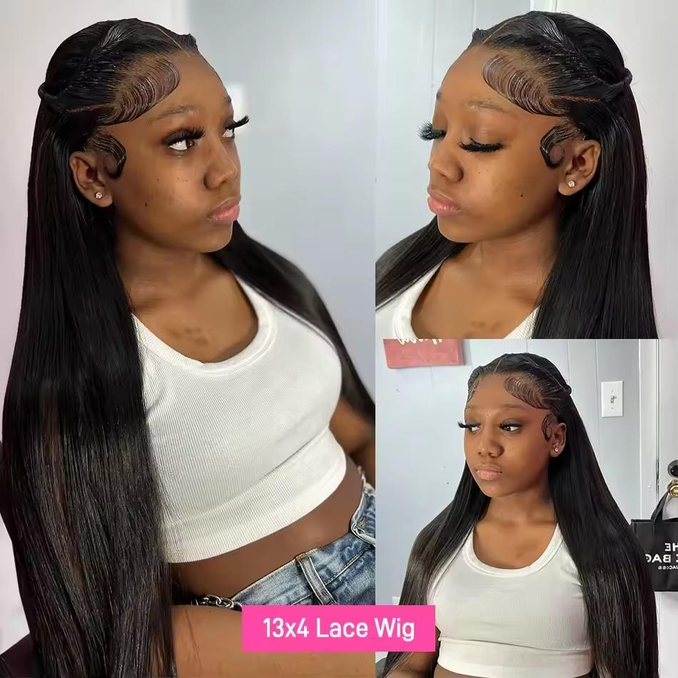 Bling Hair 30 36 Inch Bone Straight Human Hair Wigs 13x6 HD Transparent Lace Frontal Wig 210 Density For Women Pre Plucked Brazilian Lace Human Hair Wig
