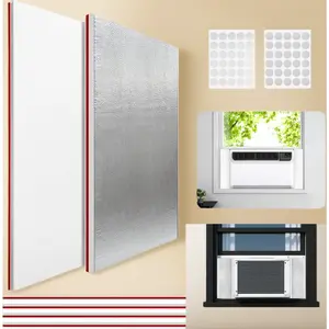 Window AC Insulation Kit - Foam Seal Panels for Air Conditioner, Stops Drafts & Air Leaks, All Season Weather Stripping for Summer & Winter