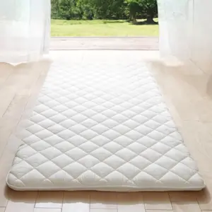 Futon Mattress,    (39"x78") White, Foldable Floor Lounger Bed Tatami Mat, Roll Up Sleeping Pad, Shikibuton