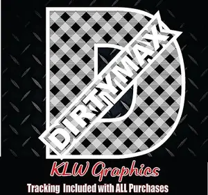 Dirtymax Duramax D Black White Plaid Print Full Color Decal Sticker Turbo Diesel Truck 6.6 3.0 Crew Cab
