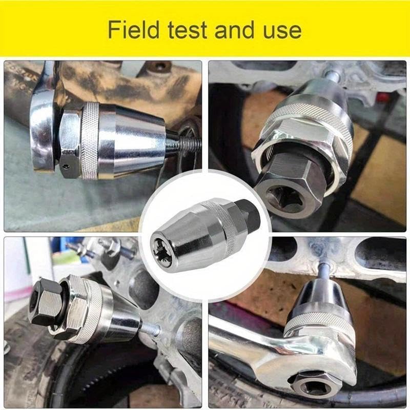 6-13mm Broken Bolt Extractor Set - Metal Damaged Stud Remover Tool for Impact Wrench and Ratchet, Non-Electric Manual Operation.