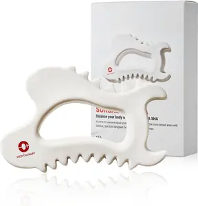 Meditherapy SOKAL GUASHA Ceramic Gua Sha Body Massage Tool for Muscle Relief & Face Lift Korean Body Guasha Board for Enhanced Relaxation Traditional 139.4mm x 89.9mm x 17.4mm