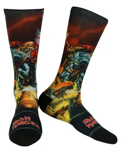 Iron Maiden Crew Socks Men's Eddie the Head Sublimated Design 1-Pair Shoe Size 7-12