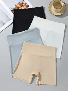 HOTCOM Random 6 Pieces of Women's High waisted Boyshort Underwear Full Coverage Seamless Spanties Soft Stretch Boxer Briefs 6 Packs Breathable Womenswear Springtok Lingerie Everyday