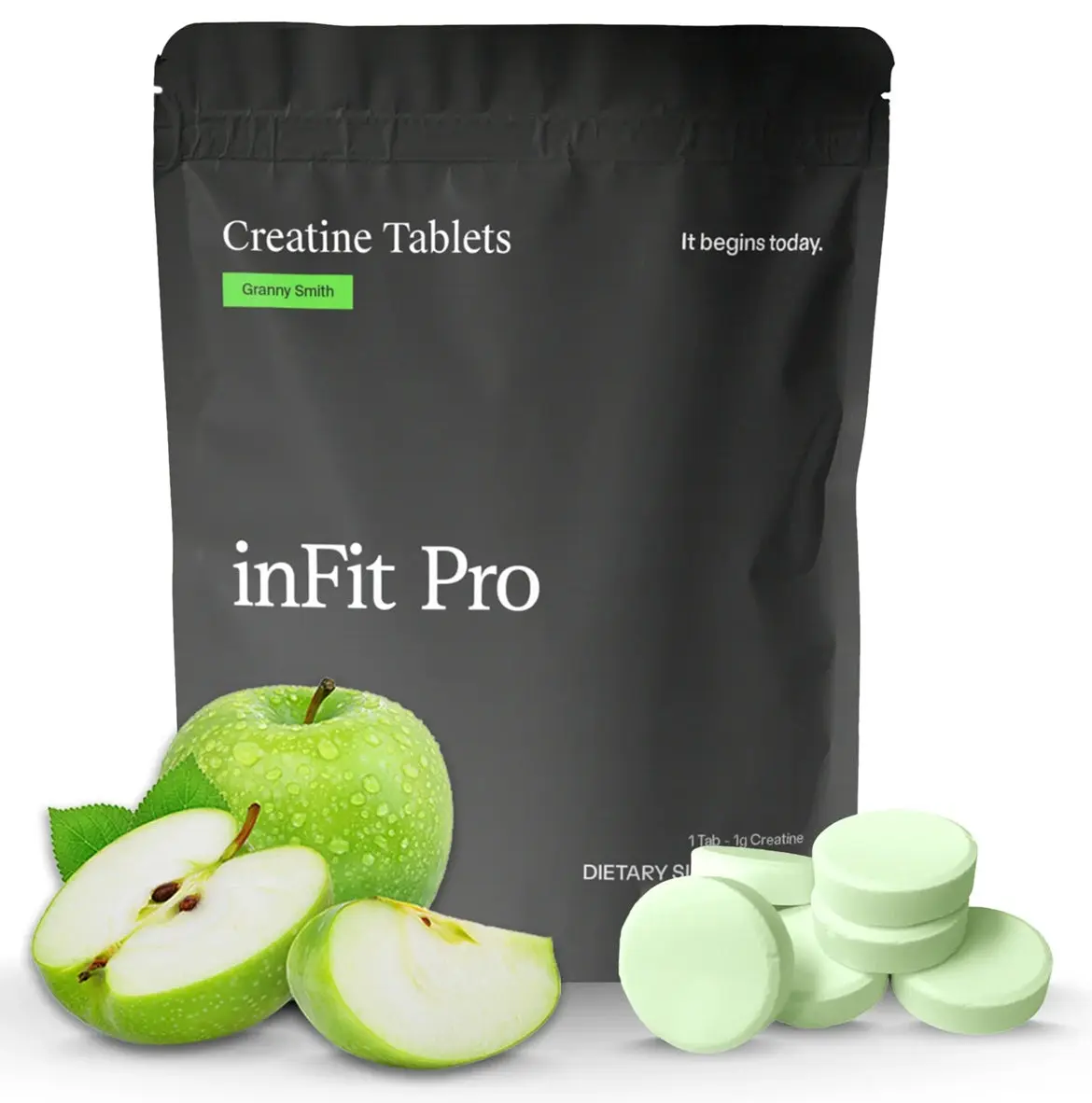 INFIT PRO Creatine Tablets 120ct Sour Granny Smith Apple Flavor ...