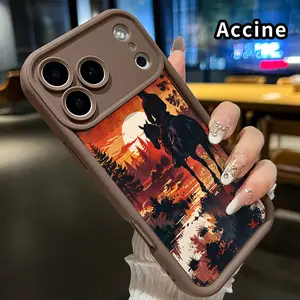 Compatible for  iPhone 17 Pro Max 16 Plus 15 14 13 12 11 XR Air E Case Cowboy's Sunset Reverie All Coverage Anti-Fall Durable Protective Softcase Gift for Boy