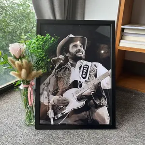 Merle Haggard  Singing Live Art Poster No Frame, Country Music Home Bedroom Decor, Black And White Music Wall Art, Home Decor