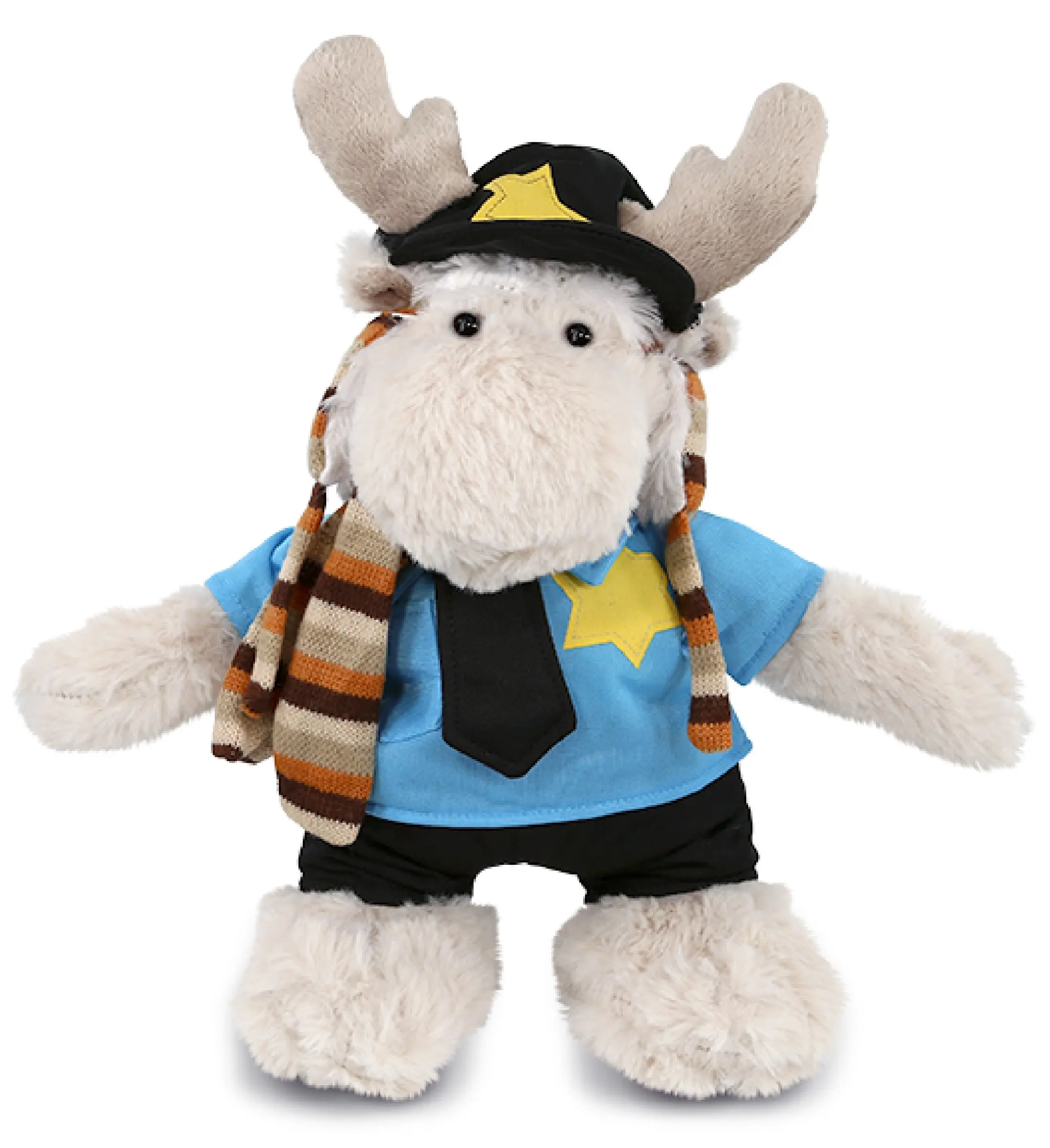 DOLLIBU Moose Cop Super Soft Polyester Stuffed Plush Toy - Pretend Play Item, Removable Clothes, Standing Pose Design