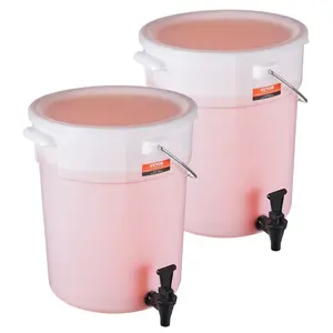 fathersdaygift  VEVOR Beverage Dispenser, 5 Gallon Drink Dispensers for Parties, Plastic Juice Dispenser with Spigot and Lid, Iced Tea Lemonade Juice Water Dispenser, for Restaurants, Hotels, Parties, 2 Pack