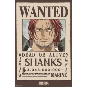 One Pice - Shanks Wanted Poster, Unframed Poster for Anime Manga Fan Wall Art, Set up home decor