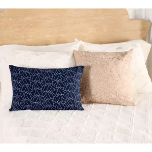 Northern Nights Set of 2 Floral Satin Embroidery Dec Pillows