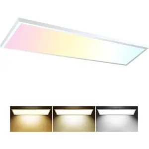 1PACK 1x4 LED Flat Panel Light Surface Mount LED Ceiling Light, 5500LM 50W TRIAC 10-100% Dimmable, 3000/4000/5000k Selectable 4FT Kitchen Ceiling Light Fixtures for Garage/Laundry White