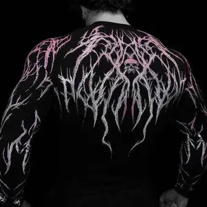 Unisex Gothic Print Compression Long-Sleeve - Quick-Dry Stretch Activewear Athletic Top Gym Shirt spandex Gym Tops Athletic Fashion