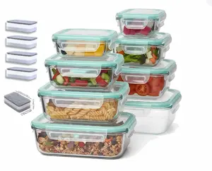 Seasonal 8-Piece BPA-Free Borosilicate Glass Food Storage Containers with Leak-Proof Lids Microwave & Dishwasher Safe Stackable Kitchen Set Preserving tiktokshopspringglowup