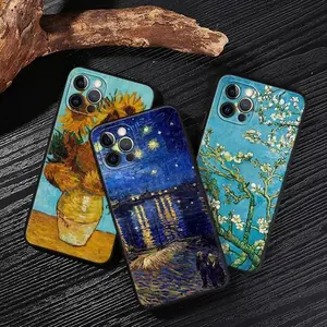 Van Gogh Starry Sky Sunflower & Apricot Blossom Soft Phone Case for iPhone 17 16 15 14 13 12 11 Pro Max