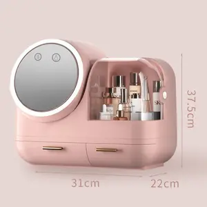 GlowVue LED Multi-Layer Divided Container Display Cosmetic Organiser Box with ABS - Home Storage Bin for Cosmetic Items, Multi-Layer Cosmetic Organisers