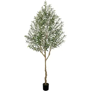 5-8FT Artificial Olive Trees, Fake Potted Tree with Lifelike Fruits, Realistic Faux Plants, Outdoor Indoor Decor for Home Office Living Room