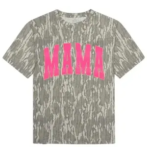 Pink Mama Mossy Oak Wash Out Turkey Track Tee Bottomland Camo Tee, Mossy Oak T-Shirt 3D All Over Print, Outdoors Hunting Sublimation, Gift For Men