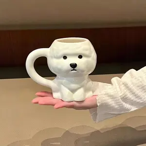 Bichon Frise Puppy Ceramic Mug Drinking Cup Office Coffee Cup Birthday Gift Couple Cup Large Capacity