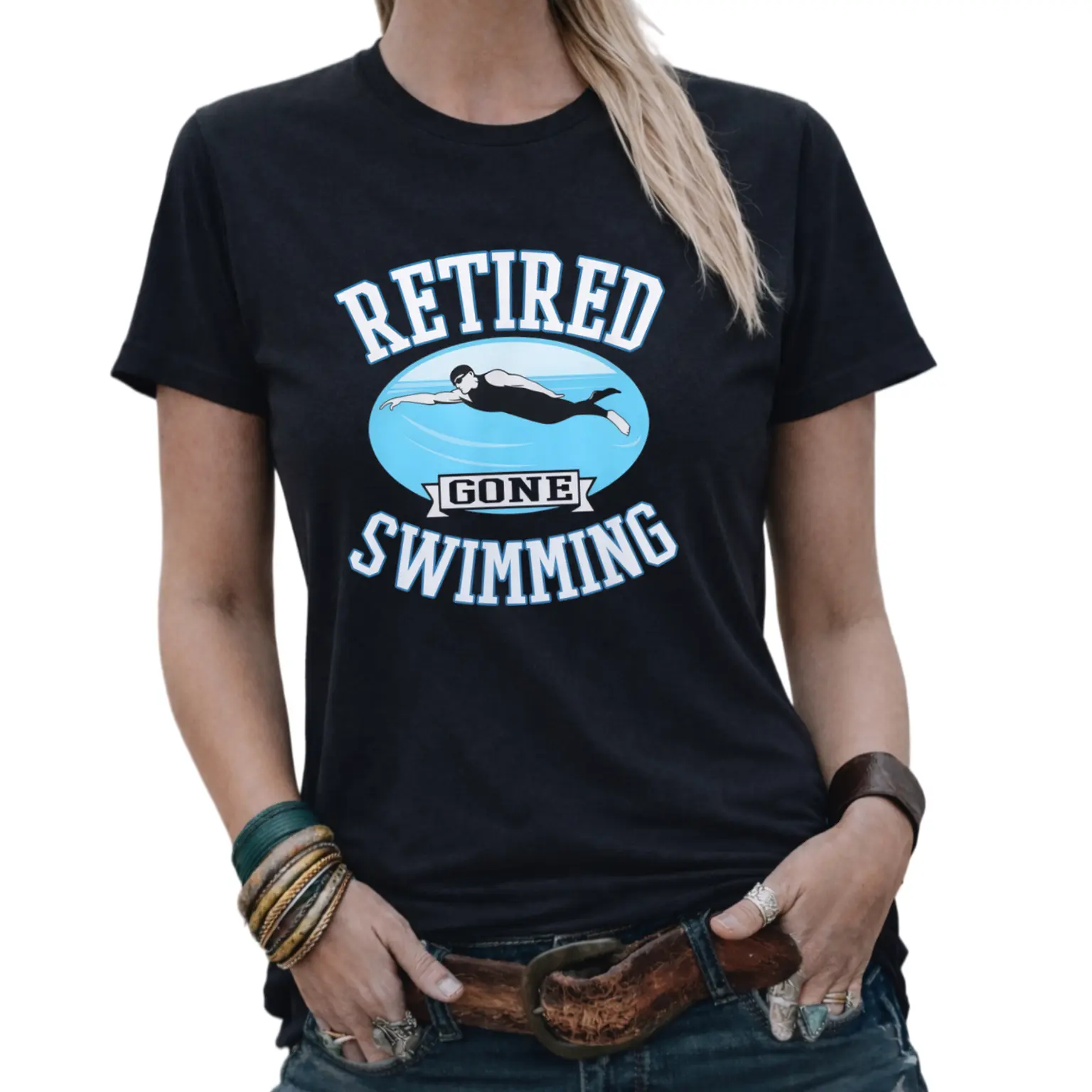 Retired Gone Swimming Retirement Gift T-Shirt For Swimmers T-Shirt