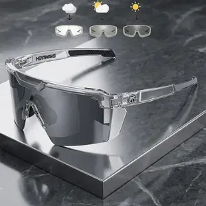 Unisex Cycling Shades — New High-Quality Photochromic heatwave Sunglasses, Square Single-Lens Design, UV400 Protection, Z87+ Certified